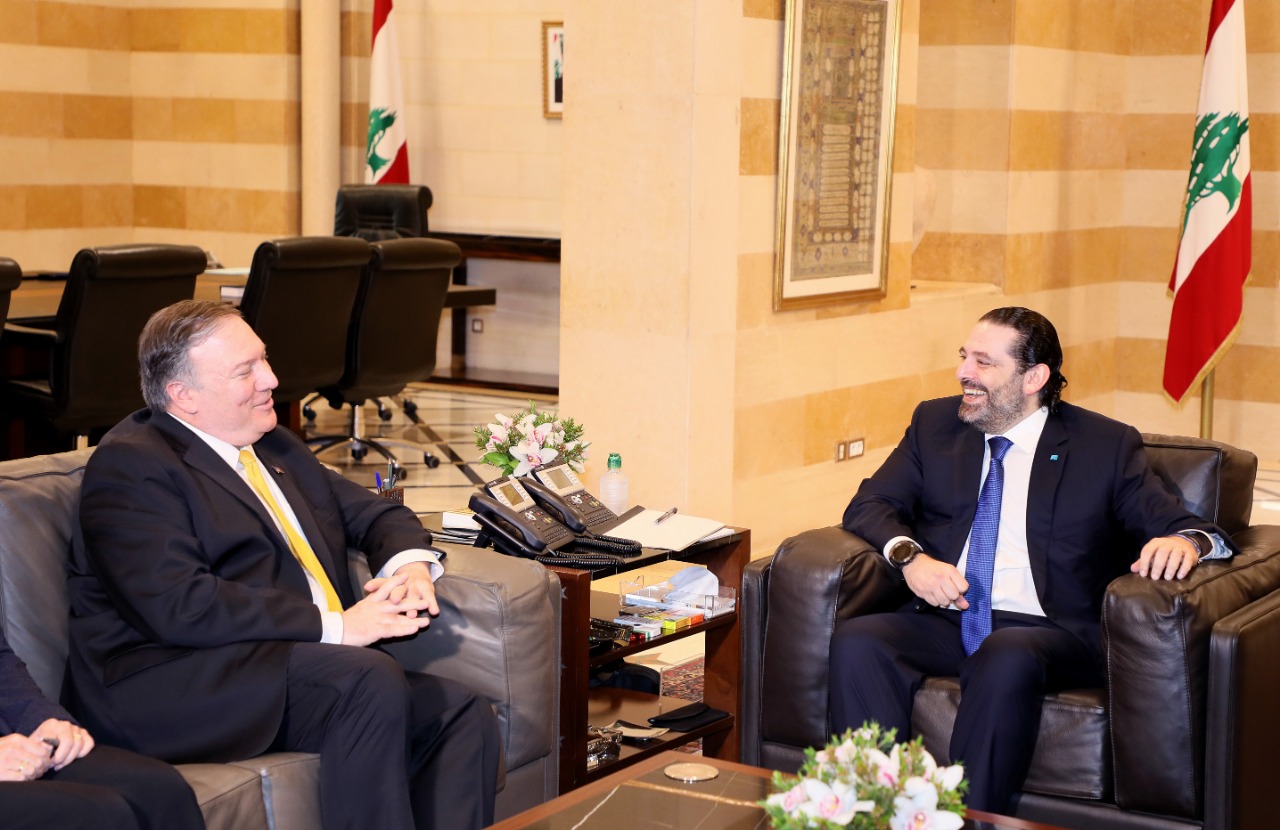 الرئيس الحريري عرض مع بومبيو التطورات في لبنان والمنطقة