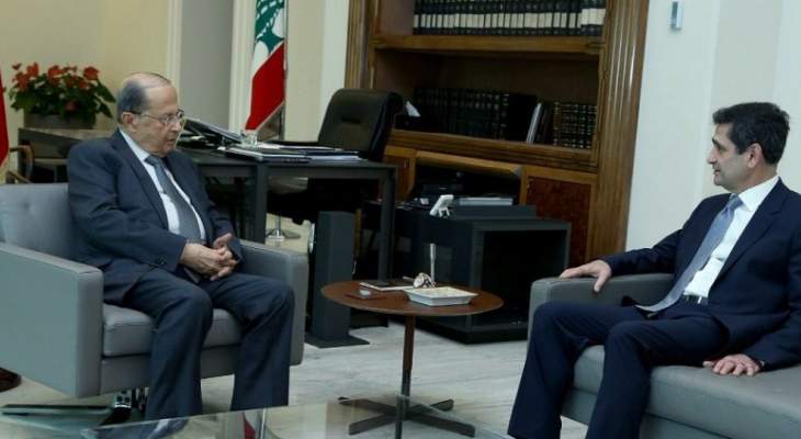 الرئيس عون استقبل قيومجيان وعرض معه شؤون الوزارة