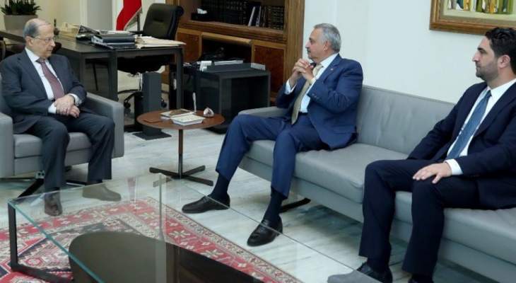 الرئيس عون عرض مع ارسلان والغريب شؤون النازحين والأوضاع العامة