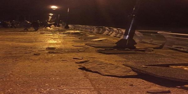 انهيار حائط كورنيش عين المريسة