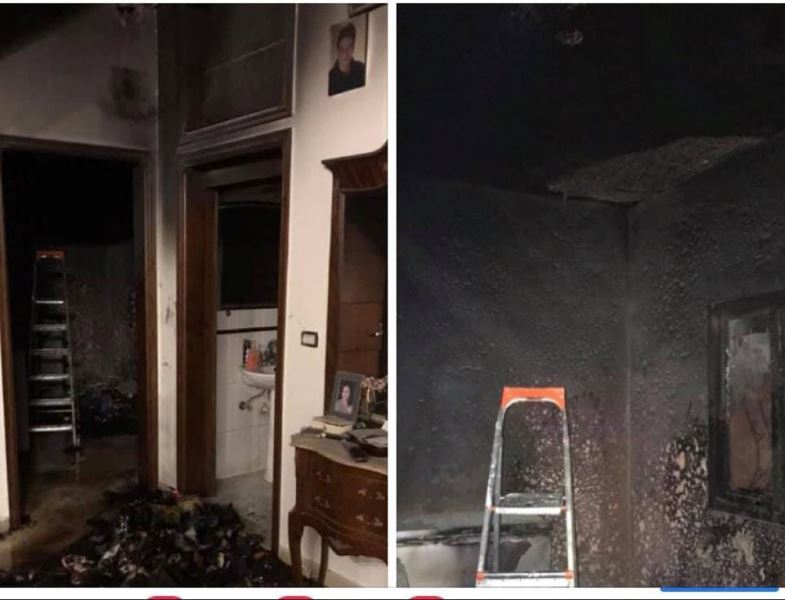 حريق في منزل في كفررمان