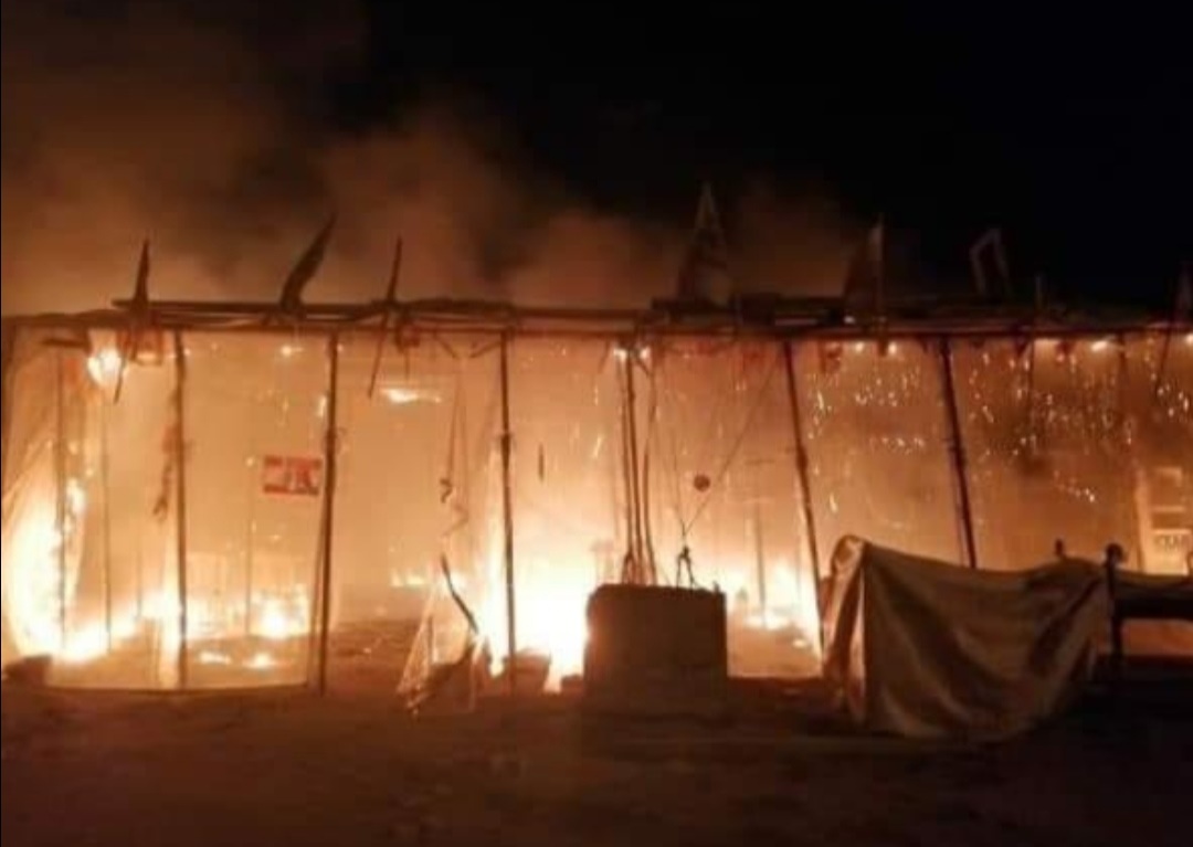 مجهولون أحرقوا خيمة الحراك في صوفر فجرا