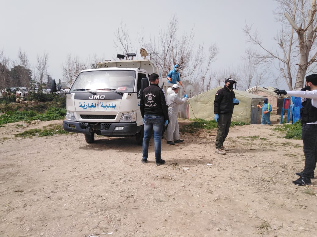 الامن العام جنوبا تابع عمليات تعقيم تجمعات النازحين في الغازية