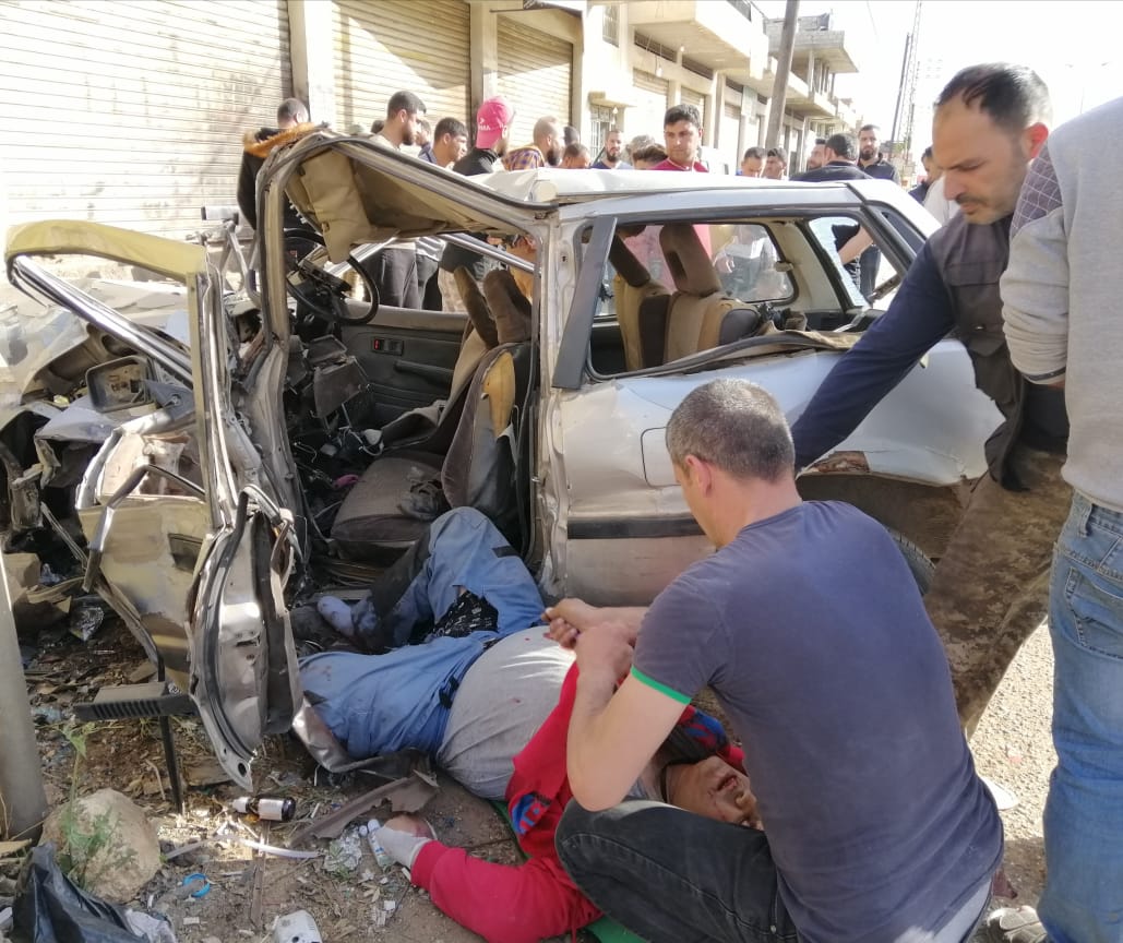 جريحان في حادث سير قرب مفرق بريتال