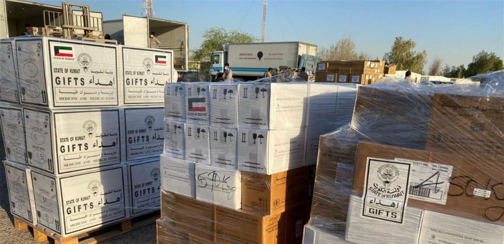 وصول طائرة مساعدات طبية مقدمة من دولة الكويت