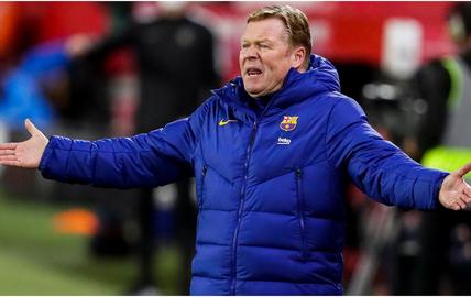 قبل لقاء القمة أمام إشبيلية هذا المساء  , كومان للاعبي برشلونة : ليوقف الجميع الإعتماد على ميسي .