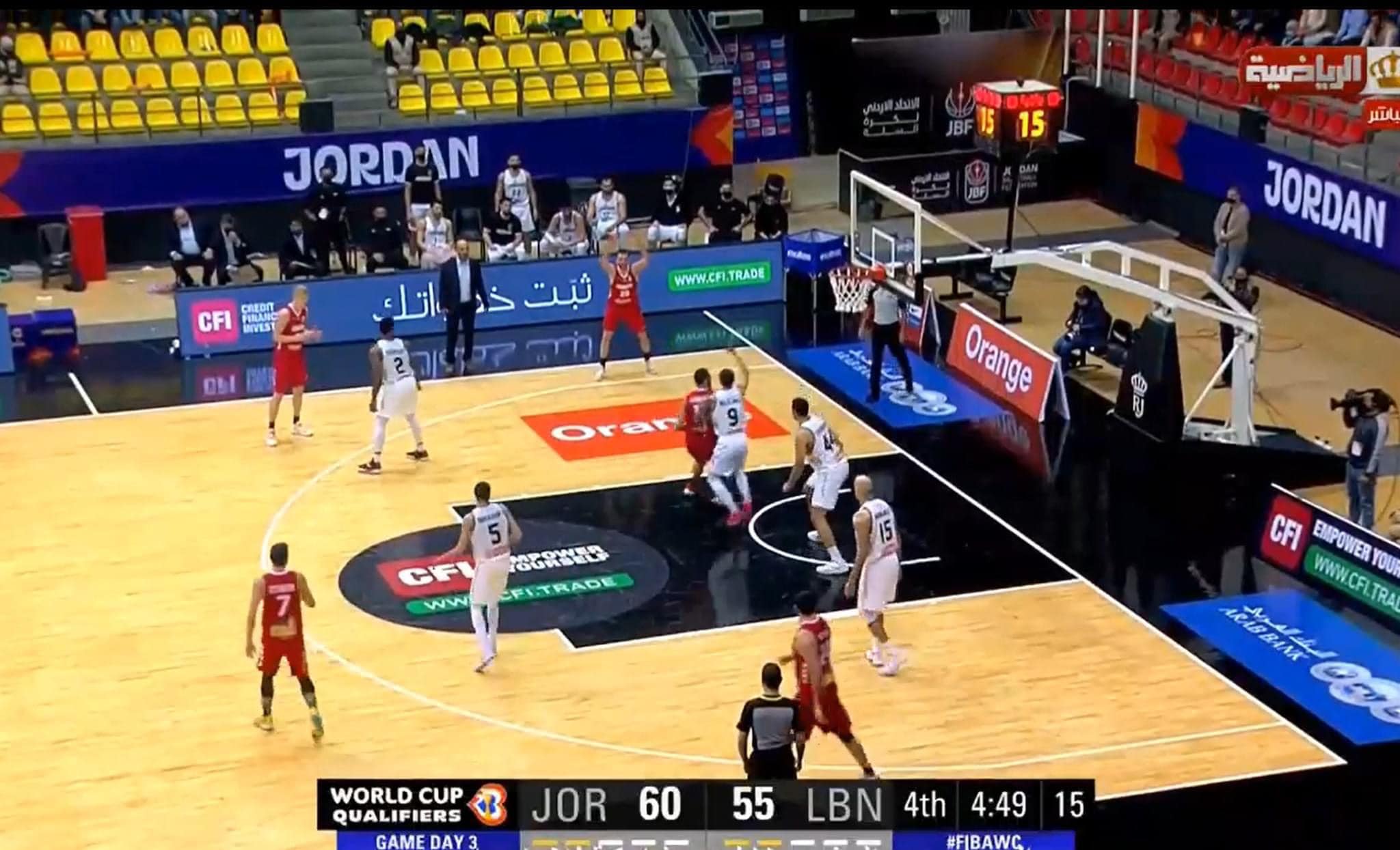 التصفيات الآسيوية لمونديال كرة السلّة 2023 : لبنان يسقط أمام الأردن .