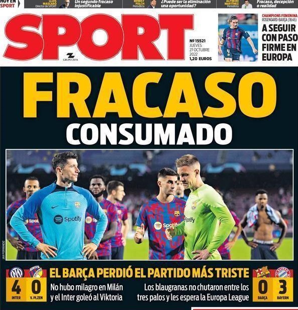 دوري أبطال أوروبا لكرة القدم , ختام المرحلة الخامسة قبل الأخيرة من دور المجموعات : صعود ليفربول , بورتو , إنتر ميلان . إسبانيا أكبر الخاسرين بخروج برشلونة وأتليتيكو مدريد .