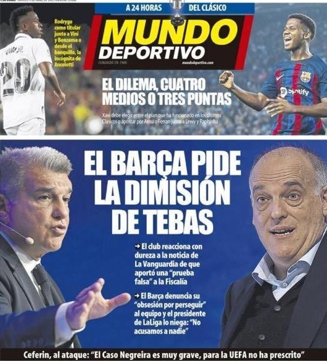 برشلونة يطالب خافيير تيباس بالإستقالة , والأخير يردّ : يلعبون دور الضحية .