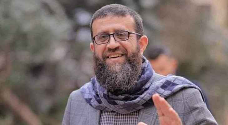 مصلحة السجون الاسرائيلية أعلنت وفاة الأسير خضر عدنان بعد إضراب عن الطعام استمر 87 يوما