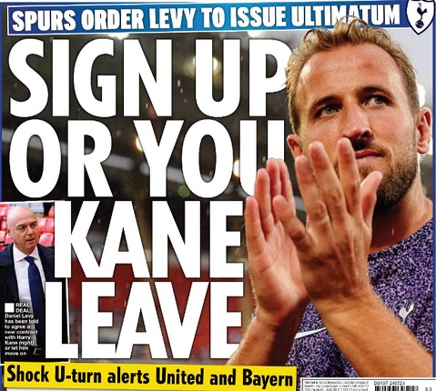 توتنهام يُنذر هاري كاين : التجديد أو الرحيل .