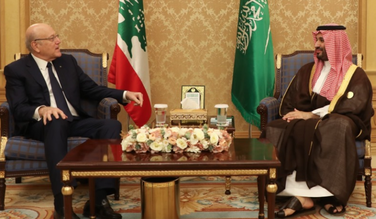 ولي العهد السعودي استقبل ميقاتي وعرضا الاوضاع في لبنان .