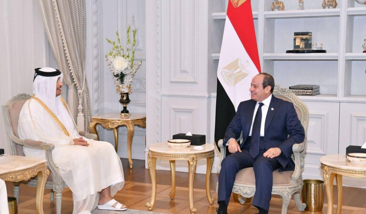 السيسي وآل ثاني بحثا الوضع في غزة.