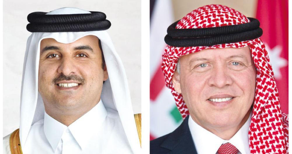 تميم بن حمد عرض وعبدالله الثاني لآخر تطورات الأوضاع في غزة والأراضي الفلسطينية المحتلة