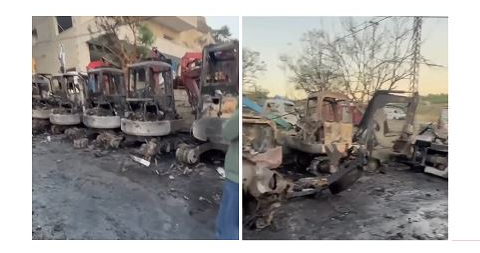 عدوان المصيلح ادى الى تدمير اكثر من 300 الية بين جرافات وحفارات