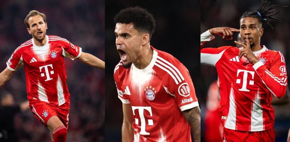 ثلاثي هجوم بايرن ميونيخ الأقوى في أوروبا لموسم 2025-2026 يصل إلى مائة هدف .