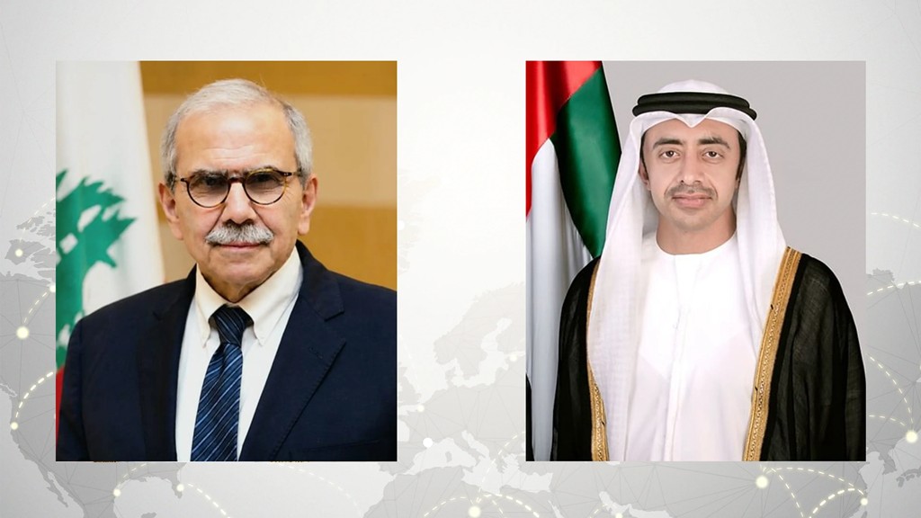 وزير خارجية الامارات رحب في اتصال هاتفي مع الرئيس سلام بتوقيع الاتفاقية