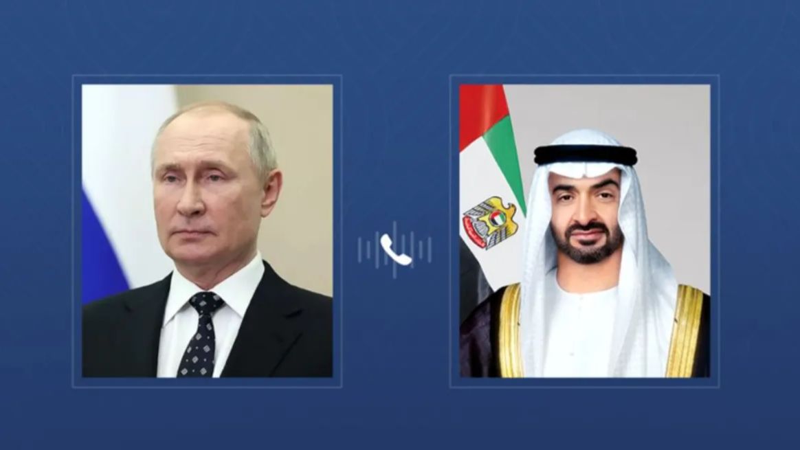بوتين بحث مع محمد بن زايد آل نهيان هاتفيا الوضع في منطقة الخليج وأوكرانيا